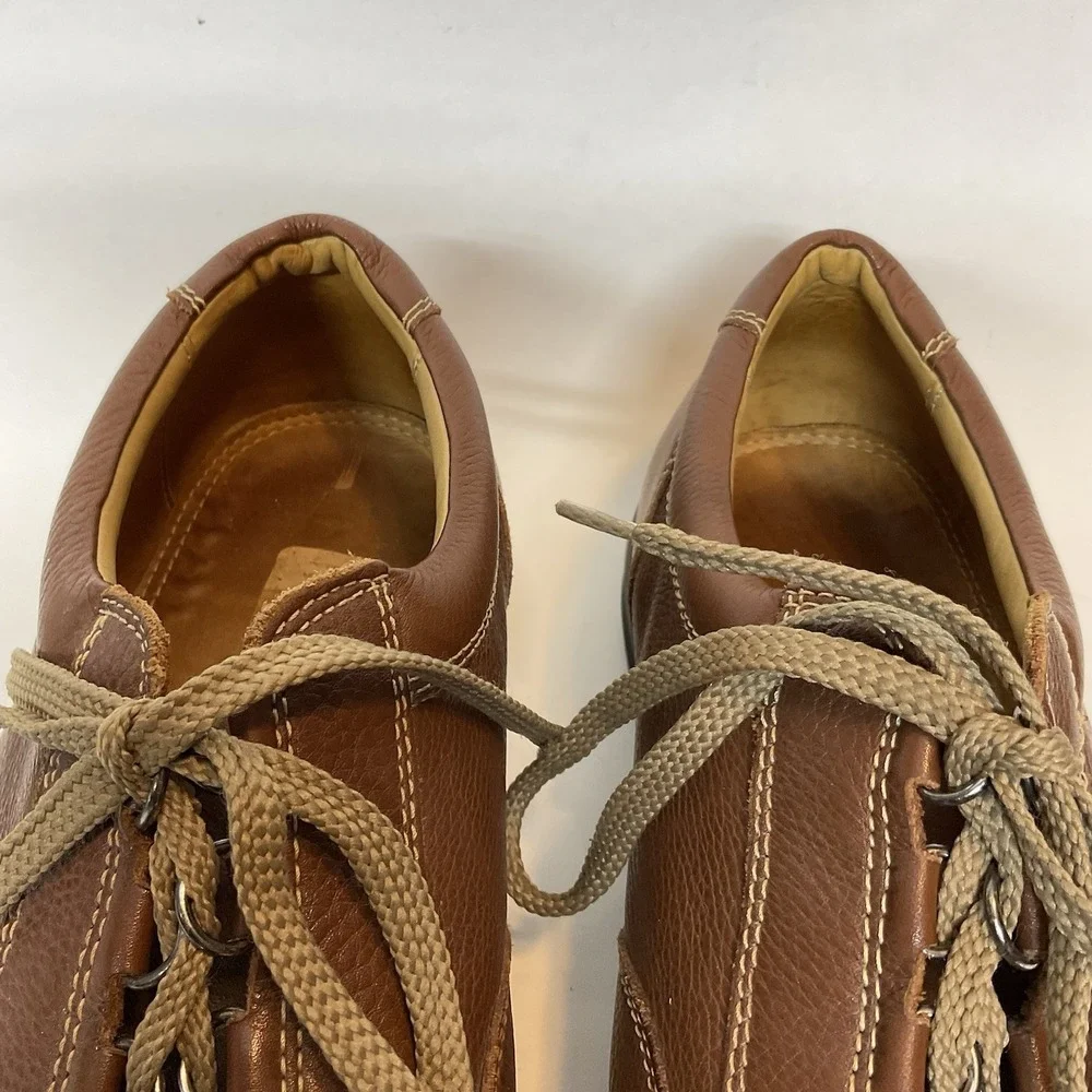 Alan Payne Oxford Shoes Mens 9.5‎ M Brown Sheepskin Leather Bicycle Toe